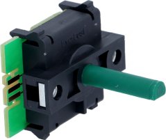 Potentiometer mat Plack SMEG, schwaarzt Gehais mat enger laanger gréngter Well un enger klenger Plack ugeschloss. Potentiometer mat Plack SMEG, schwaarzt Gehais mat enger laanger gréngter Well un enger klenger Plack ugeschloss.