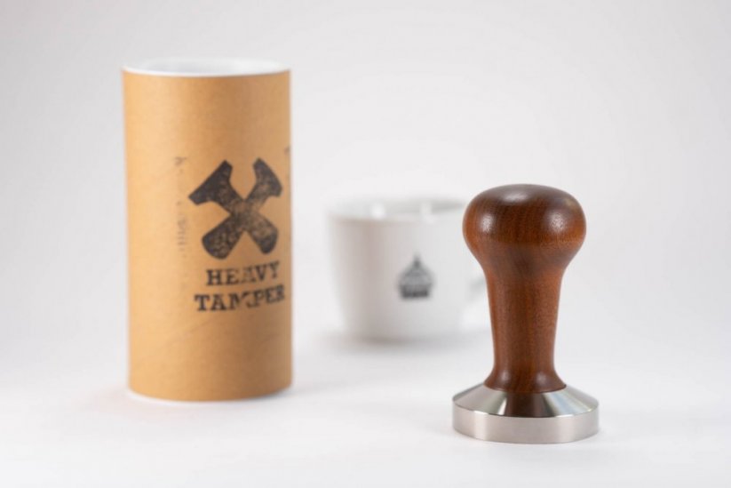 Heavy Tamper with wooden handle 51,5 mm and cup