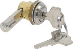 Komplette Messing-Schlossszylinder mat Metallriegel a zwee bäigeluechte Schlësselen. Komplette Messing-Schlossszylinder mat Metallriegel a zwee bäigeluechte Schlësselen.