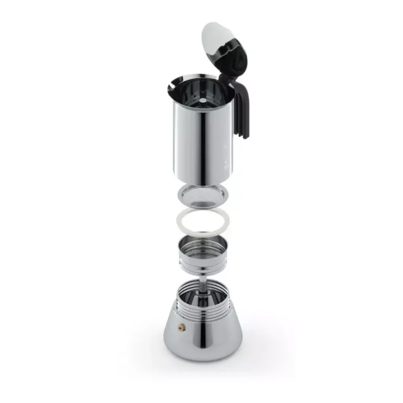 A Bialetti New Venus 6 csésze kapacitású, 235 ml-es moka kávéfőző ideális kiegészítője az olasz kávé szerelmeseinek.