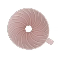 Top view of the Hario V60-02 dripper in pink color.
