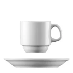 white Josefine cup for preparing cappuccino
