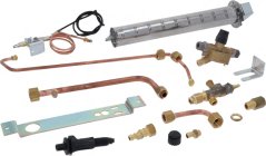 Gas-Deeler-Set – Zündsond, Kofferréierercher, Ventil, Metallkonsole a Verbindungsfittingen Gas-Deeler-Set – Zündsond, Kofferréierercher, Ventil, Metallkonsole a Verbindungsfittingen