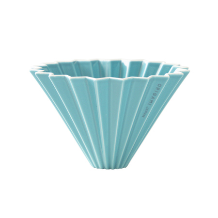 Dripper en céramique Origami M turquoise - dripper en porcelaine japonaise