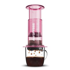 AeroPress cafetière manuelle Clear Pink - set complet avec filtres