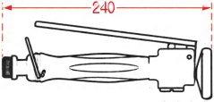 Technesch Zeechnung vum selwechte Stéck mat der uginner Gesamtdimensioun vun 240 mm. Technesch Zeechnung vum selwechte Stéck mat der uginner Gesamtdimensioun vun 240 mm.