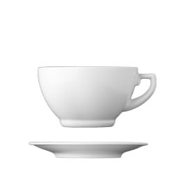 weiße Exzellenz-Latte-Tasse