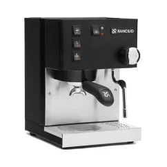 Zwarte espressomachine voor thuisgebruik Rancilio Silvia E.