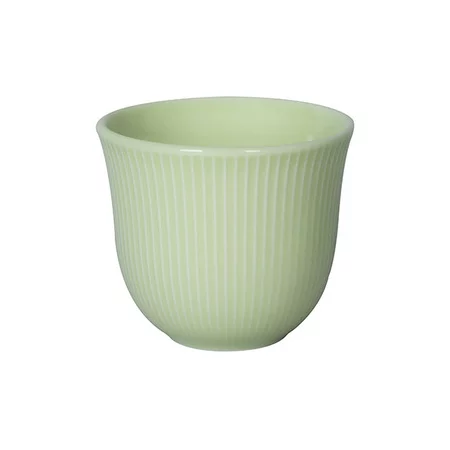 Porcelanowy kubek do degustacji Loveramics Brewers o pojemności 250 ml z reliefowym wzorem w kolorze zielonym.