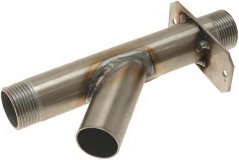 Geschweesste Metallkupplung a T-Form mat zwee Gewëndsenner an enger glater Ofzweigung Geschweesste Metallkupplung a T-Form mat zwee Gewëndsenner an enger glater Ofzweigung