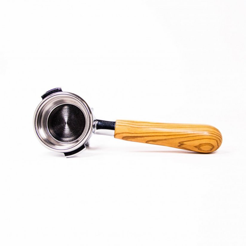 Portafilter double 58 mm with wooden handle maple