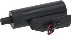 Schwaarze Plastikmotor Pro-Fondi mat enger Wier an enger Montagehalterung. Schwaarze Plastikmotor Pro-Fondi mat enger Wier an enger Montagehalterung.