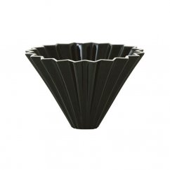 Origami dripper S black for filtering coffee.