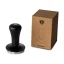 Flat tamper with pressure regulation. Diameter 58.35 mm in black finish.