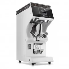 White espresso coffee grinder Victoria Arduino Mythos MY85 marked as high quality.