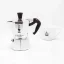Cafetière Moka Bialetti Moka Express argentée avec une capacité de 1 tasse.