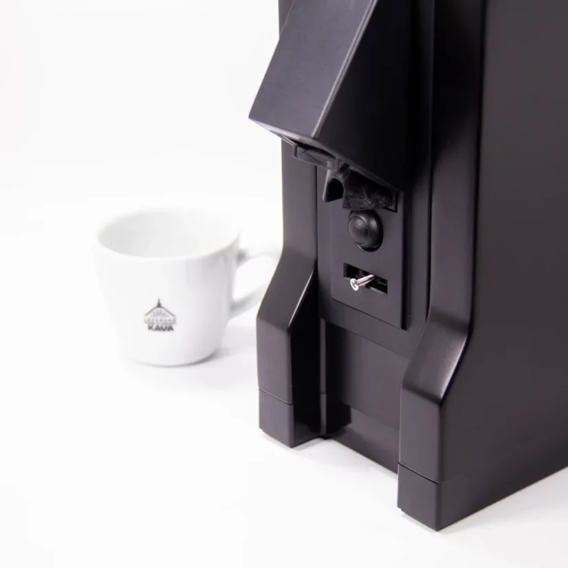 Detailed shot of the ground coffee dispenser.