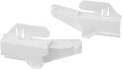 Halterung BOSCH Siemens 00639092, zwee wäiss Plastikdeeler als Spigelbild geformt