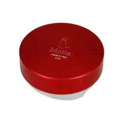 Distributor für Kaffee Leveling Tool 58 mm in roter Farbe mit einem Durchmesser von 58 mm.