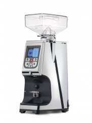 Silver electric coffee grinder Eureka Atom 60.