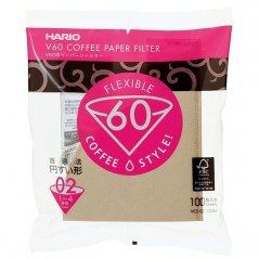 Hario paper filters V60-02 (100pcs) unbleached