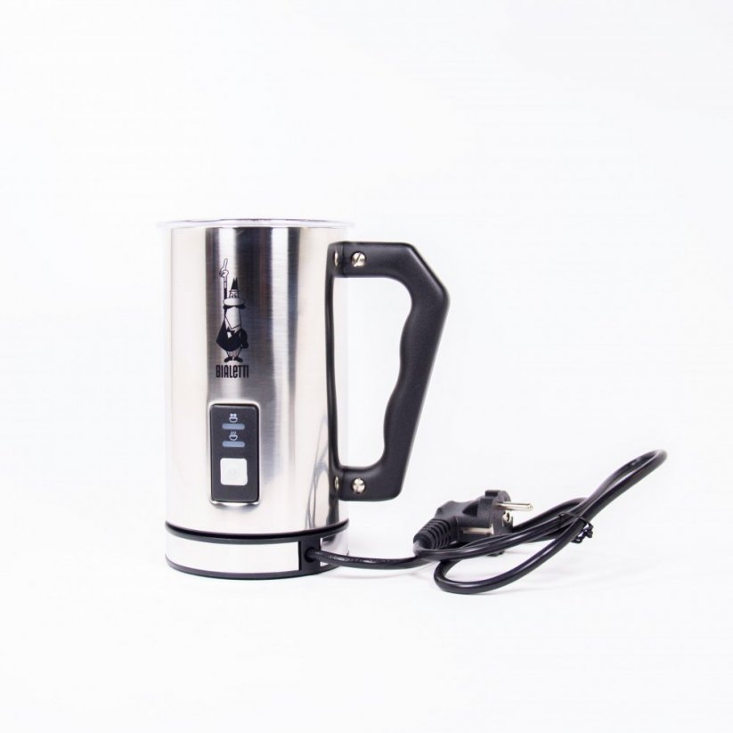 Bialetti electric milk frother for the preparation of velvety milk foam.