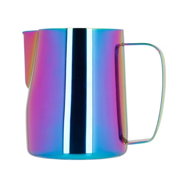 Barista Space Rainbow milk pitcher, 600 ml, made of stainless steel in vibrant colors.