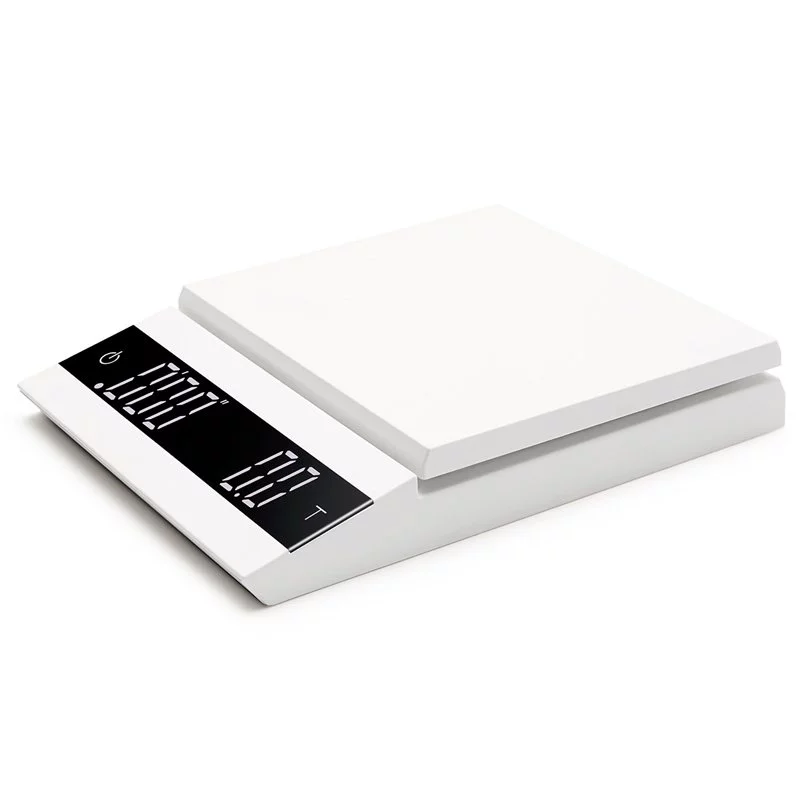 White Felicita Parallel coffee scale for brewing.