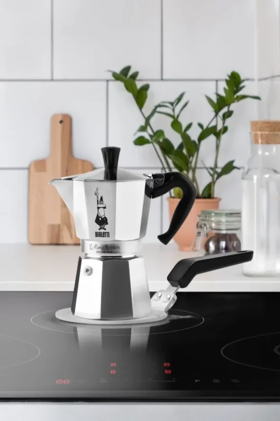 Bialetti Moka Express on an induction stove by Bialetti.