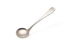 Cuillère de cupping petite, plaquée argent avec logo gravé