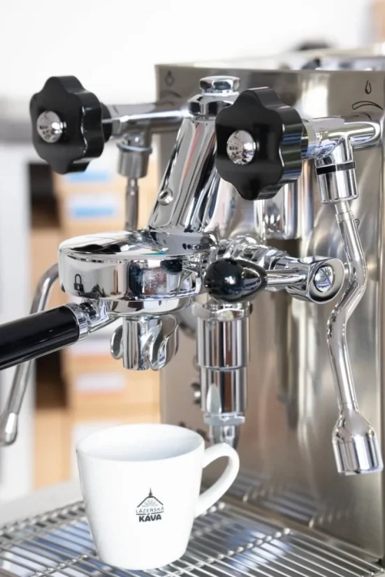Coffee beans and control panel of Lelit Mara espresso machine.