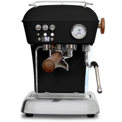 Schwarze Siebträger-Kaffeemaschine Ascaso Dream PID mit Temperatureinstellung.