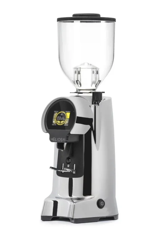 Eureka Helios 80 elektrický mlynček na kávu v chrómovom prevedení.
