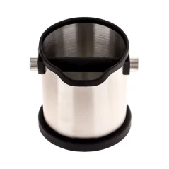 Rhinowares Deluxe stainless steel knock box, ideal for easy and hygienic coffee puck disposal.