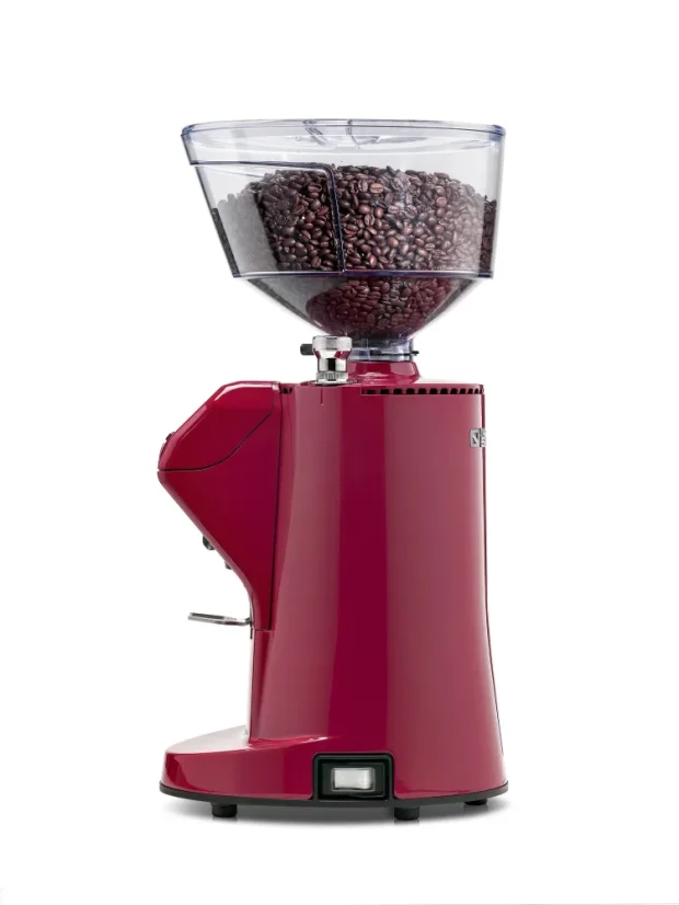 Espresso grinder Nuova Simonelli MDXS CORE in red color, perfect for use in restaurants.