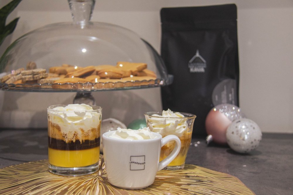Preparing Bombardino, Viennese and Algerian coffee with the
