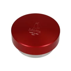 Motta Tamper Lightning coffee tamper with a diameter of 53 mm in a striking red color.