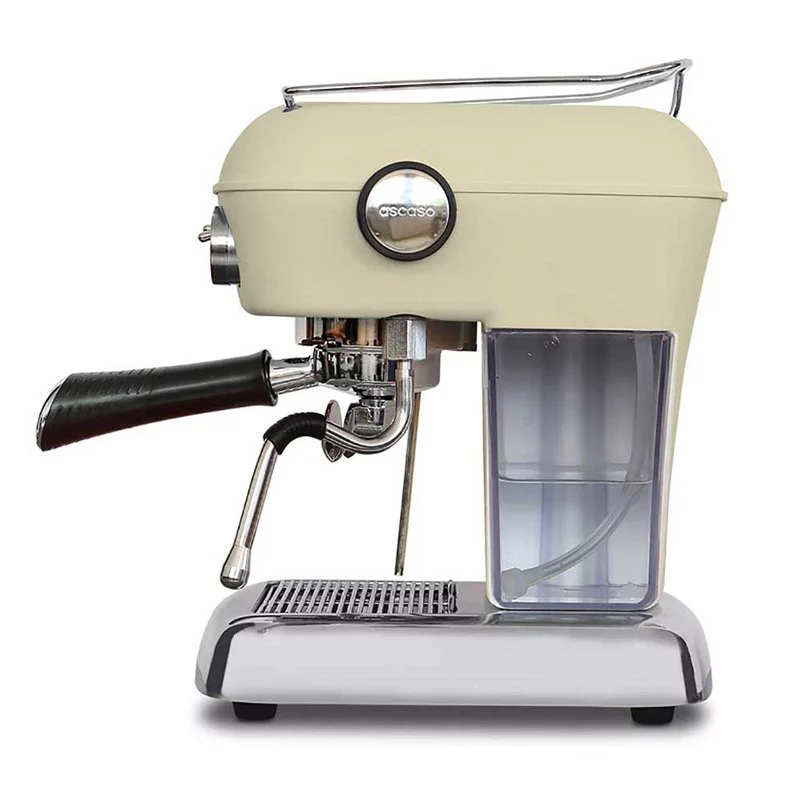 Machine à café à levier Ascaso Dream ONE en couleur Sweet Cream avec une pompe vibrante pour une utilisation domestique.