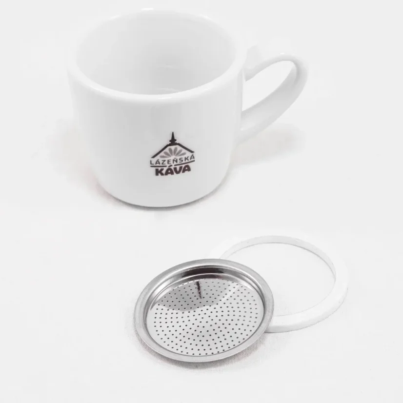 Seal and filter suitable for the stainless steel Bialetti Kitty moka pot, designed for 1-2 cups.