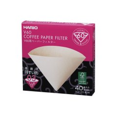 Originālais Hario V60-03 nevīlētā papīra filtrs.