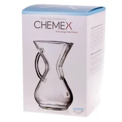 Emballage original du Chemex avec poignée.