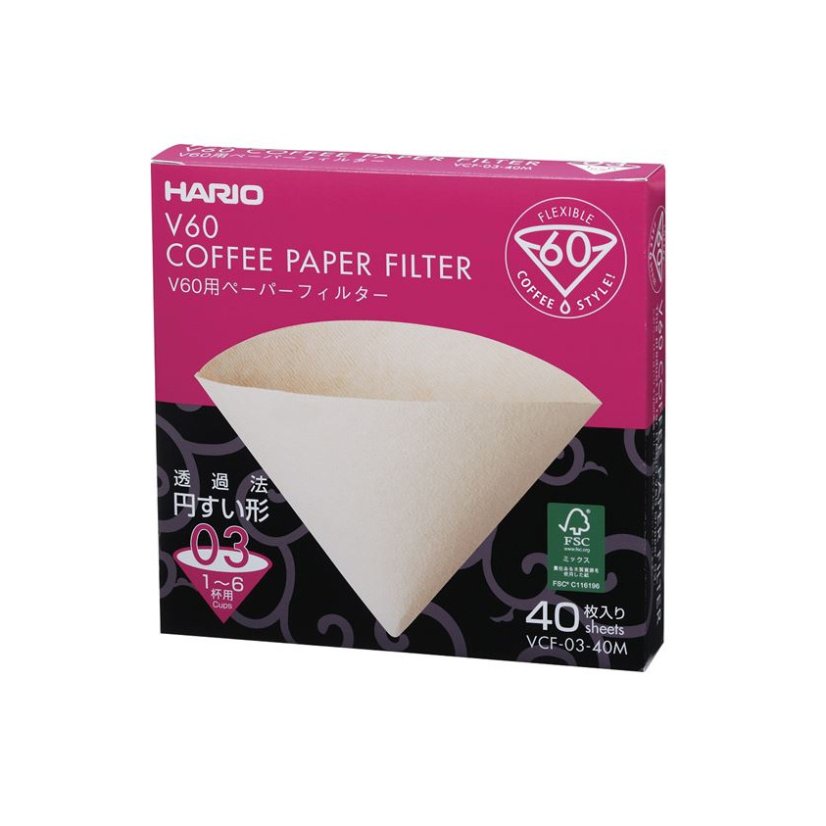 Originalno pakiranje Hario V60-03 nebijeljenih papirnatih filtera.