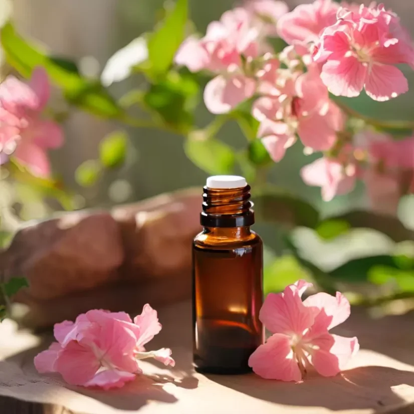 BIO Pelargonium est une huile essentielle 100 % naturelle avec un volume de 10 ml, idéale pour l'aromathérapie et pour créer une atmosphère apaisante.