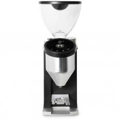 Vooraanzicht Rocket Espresso FAUSTINO 3.1 zwarte molen.