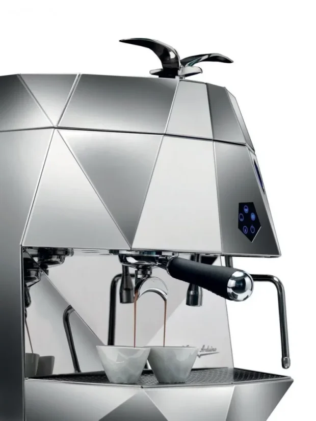 Profesionálny pákový kávovar Victoria Arduino Theresia vyrobený z nehrdzavejúcej ocele, určený na perfektnú prípravu kávy.