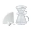 Glass dripper Hario V60 Glass Brewing Kit, perfect for preparing filtered coffee.