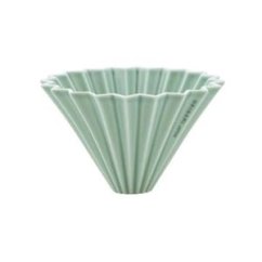 Dripper en céramique Origami M vert mat - pour over japonais