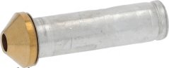Messing-Kegeldüs Danfoss 00, opgesat op enger Aluminium-Réierhülls. Messing-Kegeldüs Danfoss 00, opgesat op enger Aluminium-Réierhülls.