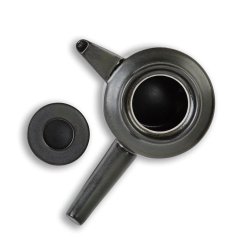 Black porcelain tea pot Kinto LT Kyusu with lid.