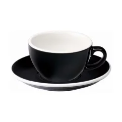 Loveramics Egg - Flat White 150 ml cup and saucer - Black